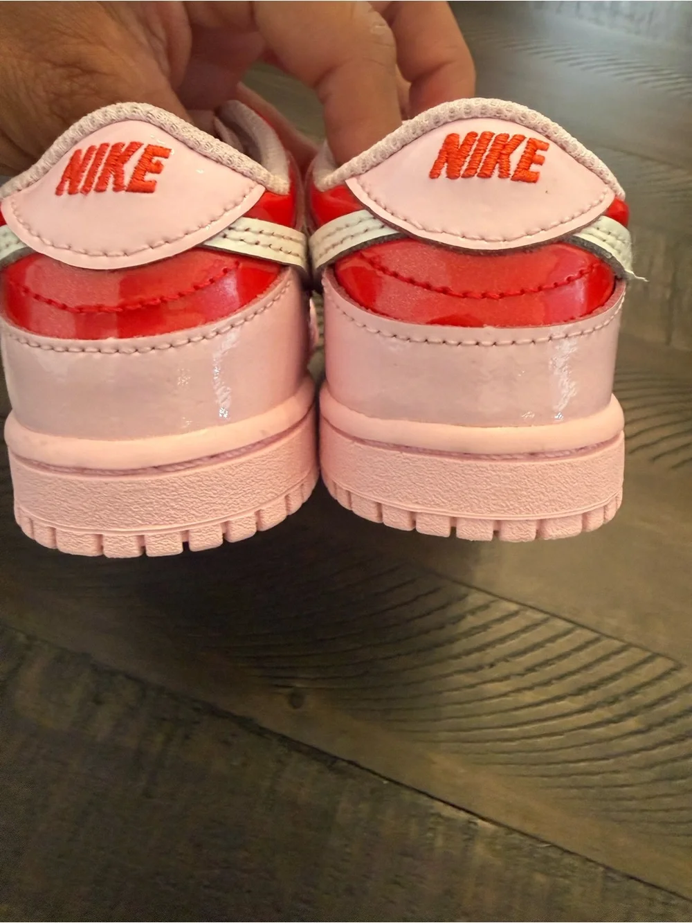 Nike Kids Pink and Red Nike Dunk Low